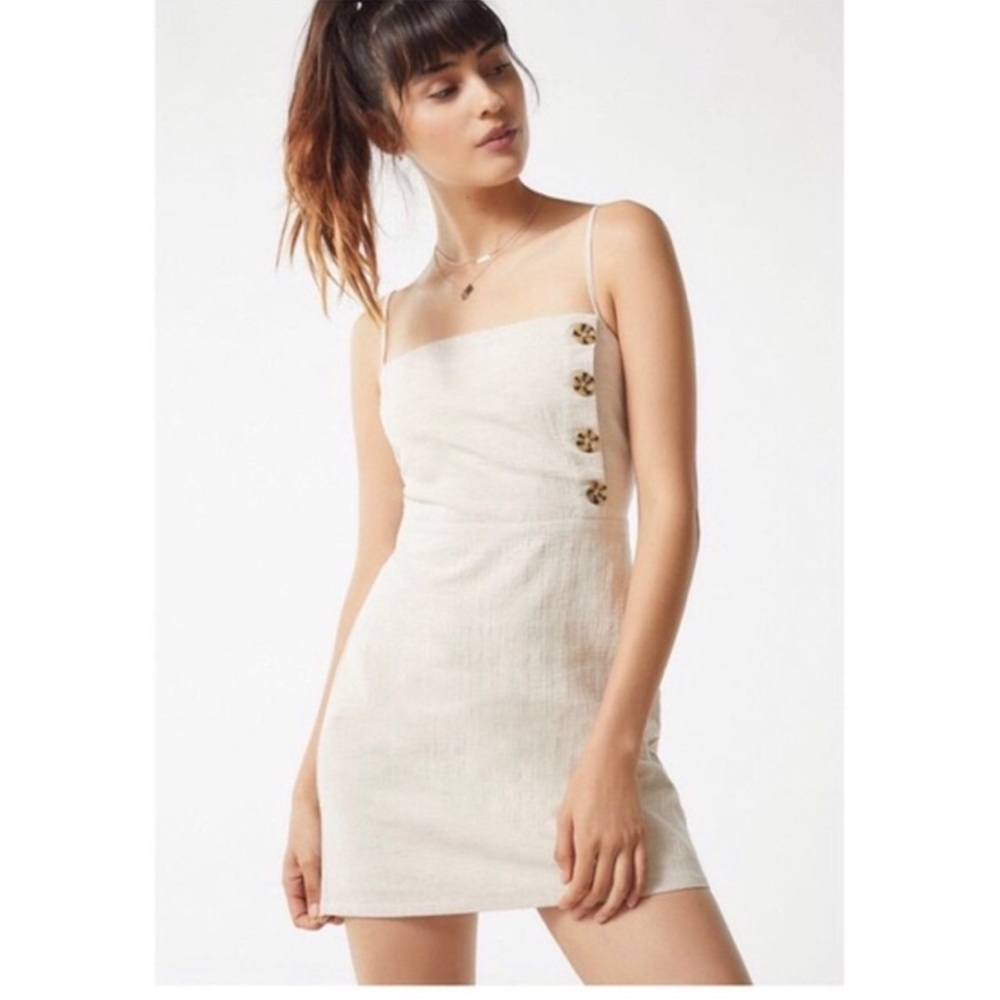Riley button down mini linen dress